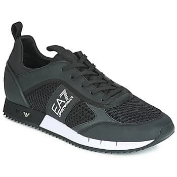 Image of Emporio Armani EA7 Logo Runner Trainers Black Size 11 Men