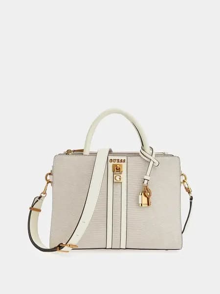 Image of Guess Ginevra Python-Print Handbag