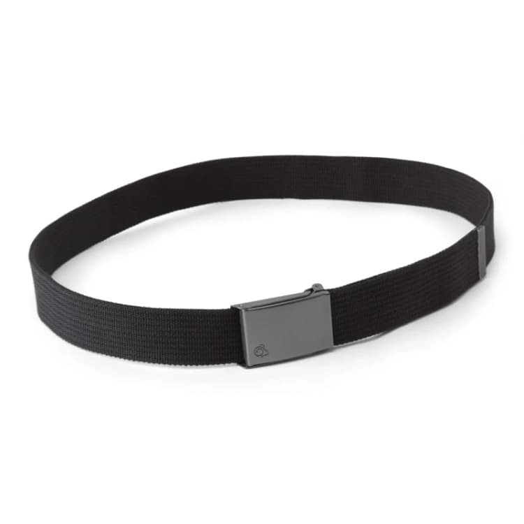 Image of Craghoppers Craghoppers Men 'Explorer' Metal Buckle Belt in Black Size: Small/Large Black S/M Male 5054904220182