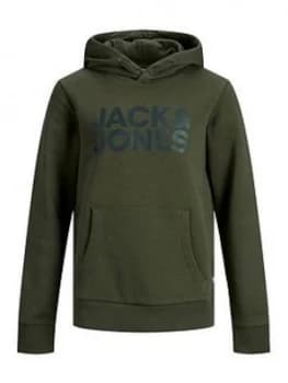 Image of Jack & Jones Boys Logo Hoodie - Forest