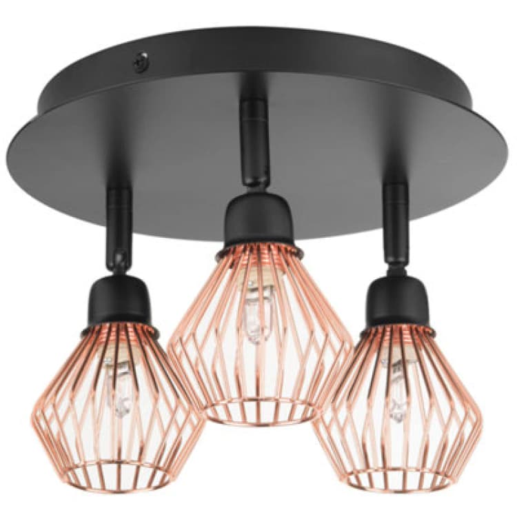 Image of Beliani 3 Light Spotlight Volga Adjustable Metal Black
