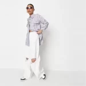 Image of Missguided Petite Extreme Distressed Jeans - Purple