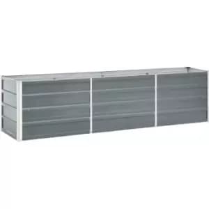 Image of Vidaxl - Garden Raised Bed Galvanised Steel 240x40x45cm Grey Grey