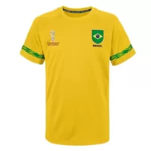 Image of Fifa World Cup Qatar 2022 Brazil Mens T-Shirt in Yellow