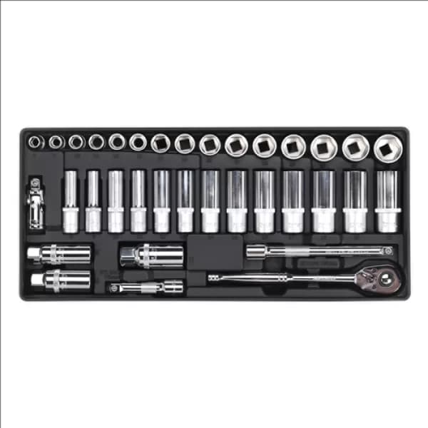 Image of Sealey TBT20 Tool Tray Socket Set 35pc 3/8Sq Drive
