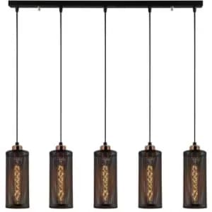 Image of Cristal Model 13 Deco 5-Light Tracking Pendant Lamp Black