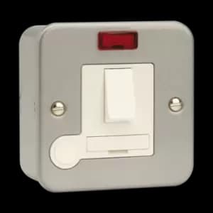 Image of Click Scolmore Essentials Metal Clad 13A Fused Spur Switched Connection Unit With Neon - CL052