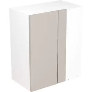 Image of Kitchen Kit Flatpack Slab Kitchen Cabinet Wall Blind Corner Unit Super Gloss 600mm in Light Grey MFC