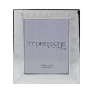 Image of Ridged Silver Plated Photo Frame (6 x 8)