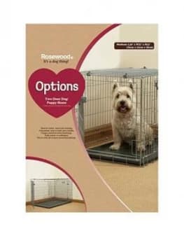 Image of Rosewood Two Door Dog & Puppy Home - Medium 76 X 52 X 58Cm