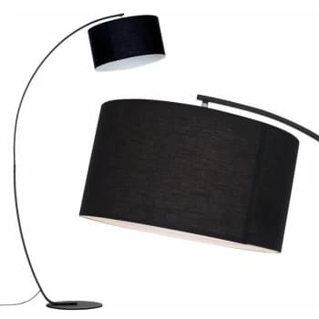 Image of Black Metal Arched Floor Lamp - Black