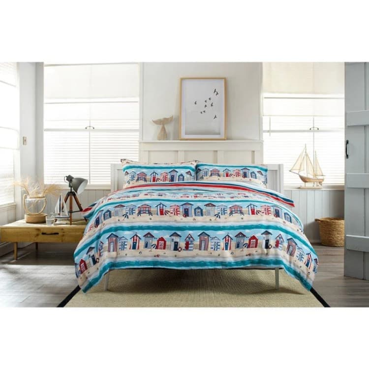 Image of Deyongs Beach Cabin Duvet Set 99 Printed unisex Single
