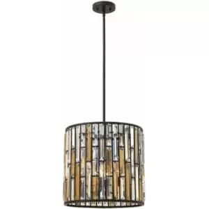 Image of Loops - 3 Bulb Ceiling Pendant Light Fitting Vintage Bronze LED E14 60W Bulb
