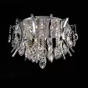Image of Diyas - Ceiling light Mios 12 Bulbs polished chrome / crystal