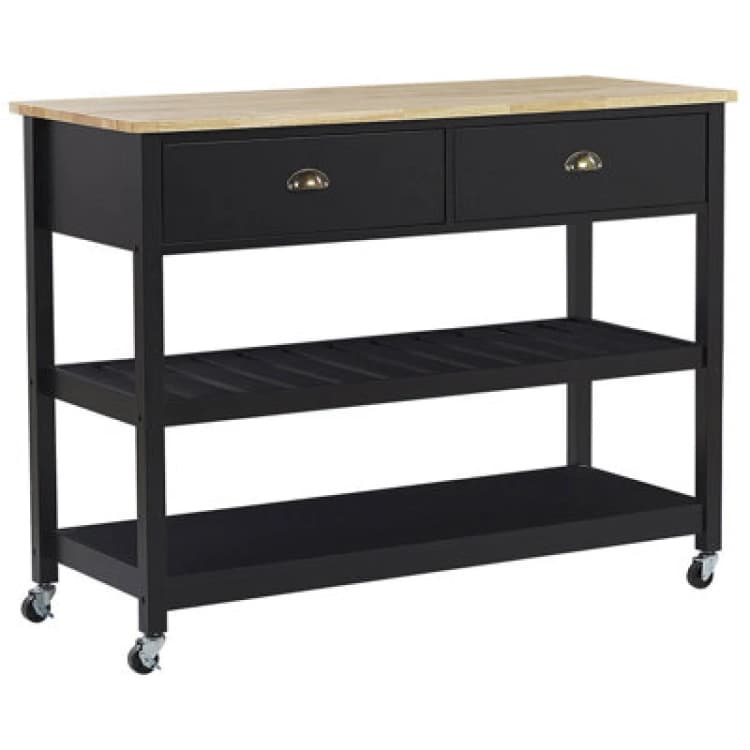 Image of Beliani Kitchen Trolley Navarino Wood Black