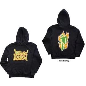 Image of Billie Eilish - Airbrush Flames Blohsh Unisex X-Large Hoodie - Grey