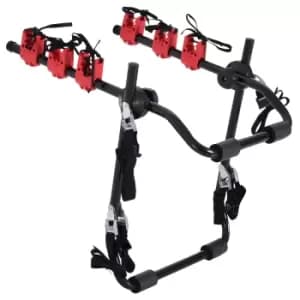 Image of HOMCOM Foldable 3 Bike Carrier Rack - Black & Red