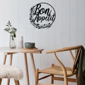 Image of Bon Appetit Black Decorative Metal Wall Accessory