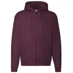 Image of Fruit Of The Loom Mens Zip Through Hooded Sweatshirt / Hoodie (XL) (Burgundy)