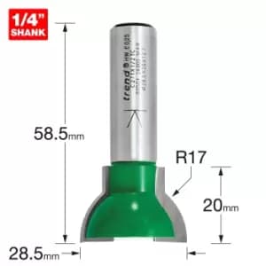 Image of Trend CRAFTPRO Sash Bar Ovolo Router Cutter 28.5mm 20mm 1/2"