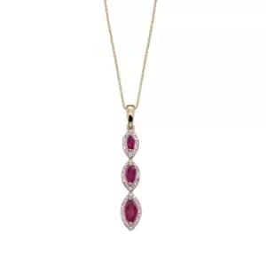 Image of Marquise 3 Tier Yellow Gold Pendant GP2163R