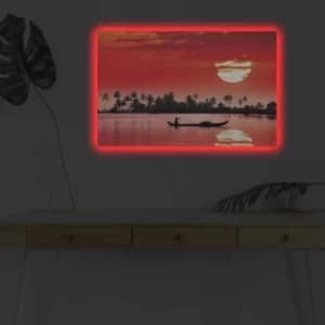 Image of 4570DHDACT-102 Multicolor Decorative LED Lighted Canvas Painting