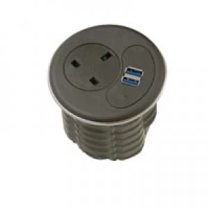Image of Jemini Black Cable Port Power Module KF74936