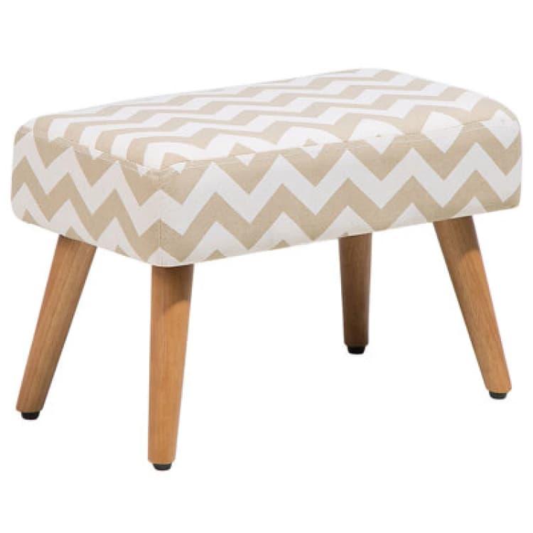 Image of Beliani Modern Footstool Fabric Beige Takoma