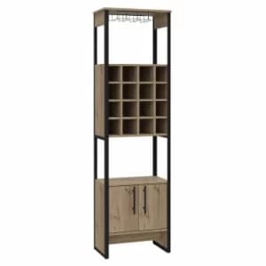 Image of Brooklyn 2 Door Tall Wine Rack with Cupboard, Pine
