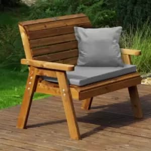 Image of Charles Taylor Traditional Two Seater Bench with Cushions, Grey
