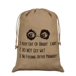 Image of Grindstore Keep Out Of Bright Light Hessian Santa Sack (One Size) (Brown/Black)