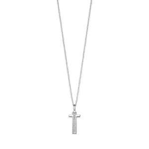 Image of Sterling Silver Art Deco Initial 'T' Pendant with Cubic Zirconia Stone Detail
