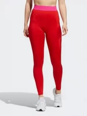Image of adidas Techfit Badge Of Sport Tights, Red, Size S, Women