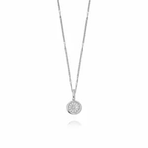 Image of Daisy London Jewellery 925 Sterling Silver Daisy Bloom Mini Pendant Necklace Sterling Silver