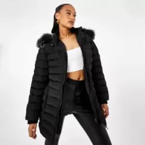 Image of Firetrap Mid Padded Puffer Jacket - Black