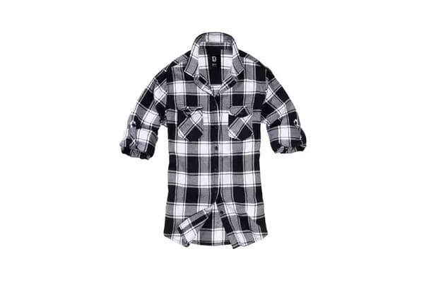Image of Brandit Amy Flannel Checkshirt Flanel Shirt Black white L Women