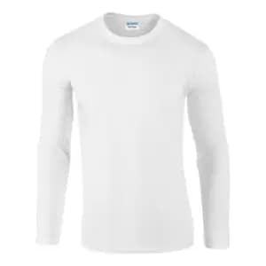 Image of Gildan Mens Soft Style Long Sleeve T-Shirt (S) (White)