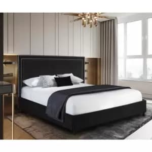 Image of Envisage Trade - Sensio Upholstered Beds - Plush Velvet, King Size Frame, Black - Black