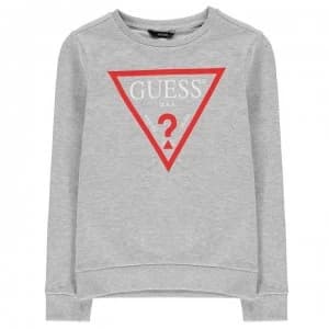 Image of Guess Logo Sweater - Grey Marl