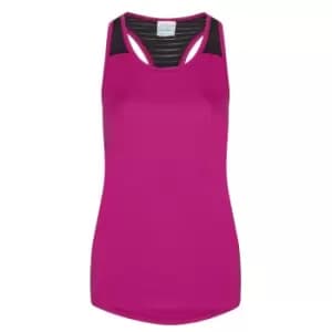 Image of AWDis Just Cool Womens/Ladies Girlie Smooth Workout Sleeveless Vest (XL) (Hot Pink)