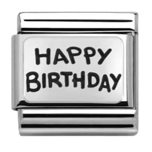 Image of Nomination CLASSIC Silvershine Happy Birthday Charm 330102/41