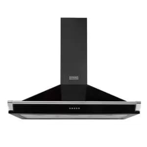 Image of Stoves 444410243 90cm Richmond Chimney Hood in Black with Chrome Rail