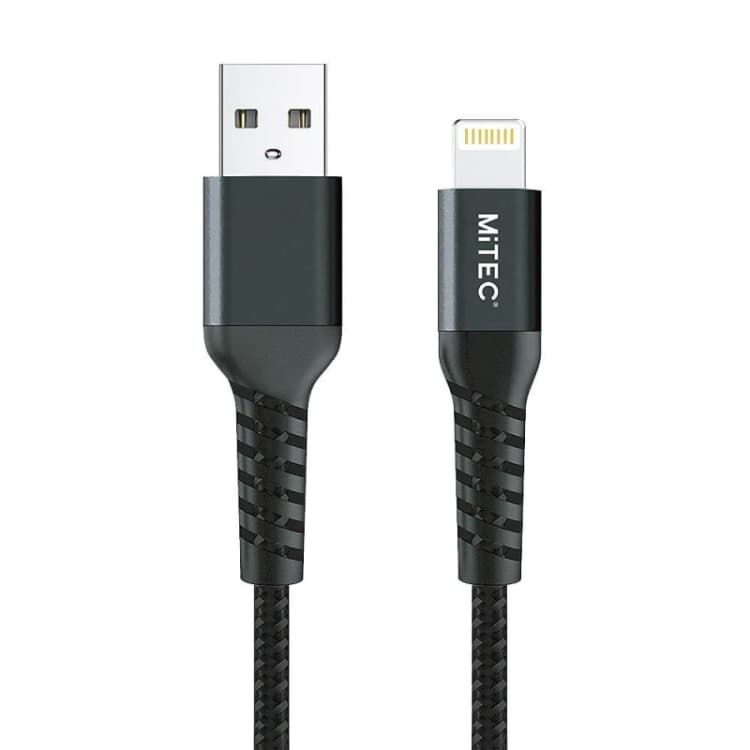 Image of MiTEC MITEC 1M MFI LIGHTNING BRAIDED CABLE BLACK Black One Size