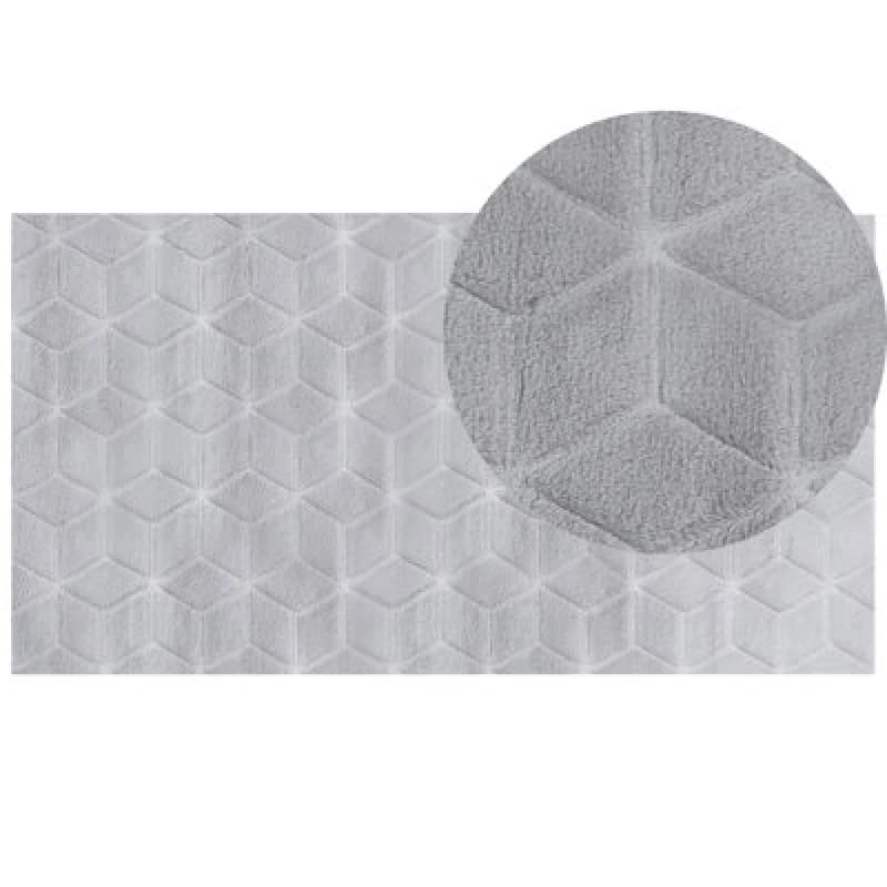 Image of Beliani Faux Fur Rug Thatta Grey 80 X 150 Cm