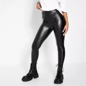 Image of I Saw It First Faux Leather High Waist Leggings - Black