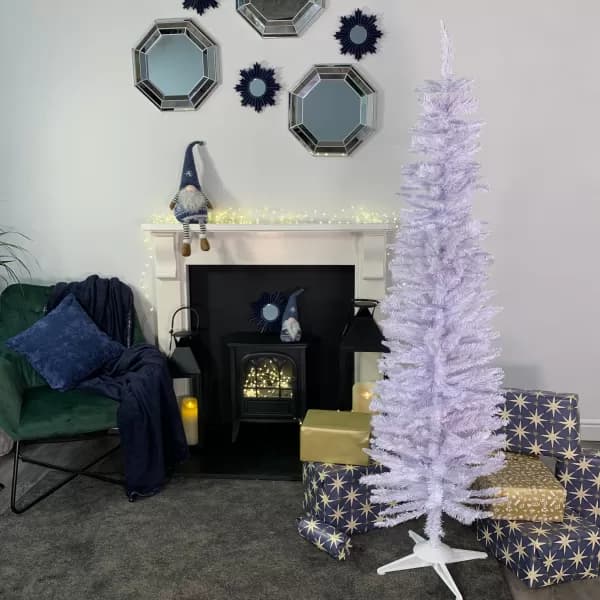 Image of 6ft (180cm) White Pencil Pine Christmas Tree with 321 Tips