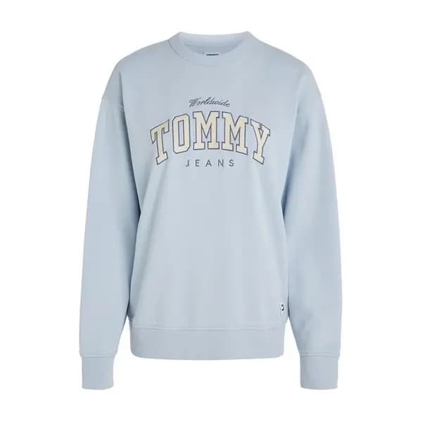 Image of Tommy Jeans Tjw Rlx Varsity Luxe Crew - Blue 14