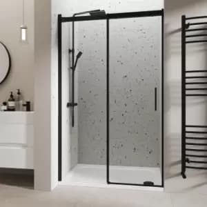 Image of Black 1000mm Frameless Sliding Shower Door - Aqulia
