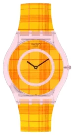 Image of Swatch Skin Classic Fire Madras Bio-Sourced Plastic Case Watch