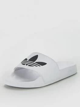 Image of adidas Originals Adilette Lite Slides - White, Size 9, Men